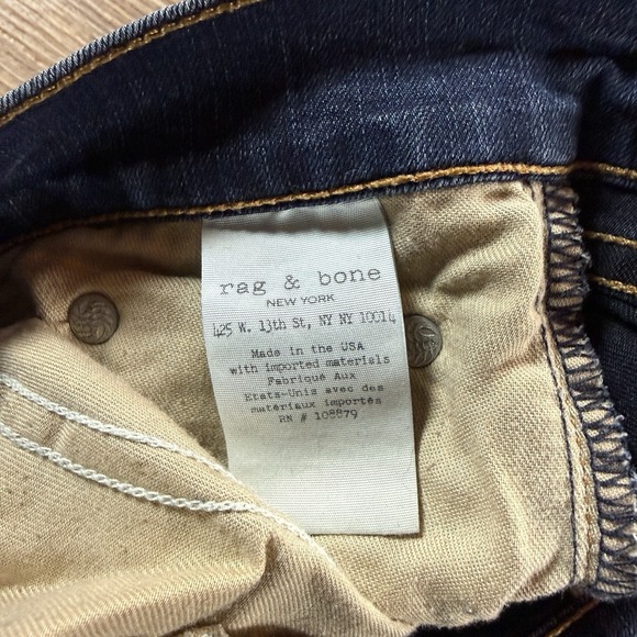 rag & bone Women's Capri Skinny Jeans Size 32 Marlowe Blue Stretch Denim - Picture 3 of 13